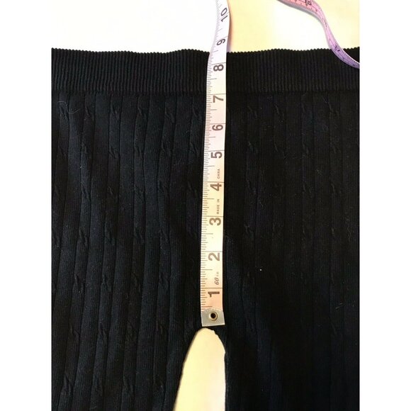 Fabric And Fabric Girl's One Size Leggings Cable Knit Black New With Tags - Picture 7 of 8